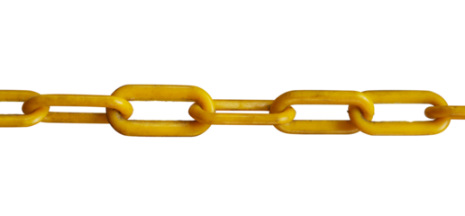 yellow plastic chain isolated on white