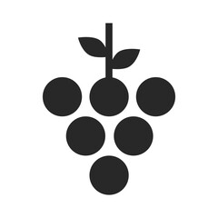 Silhouette grapes icon on white background.