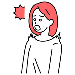 驚く若い女性