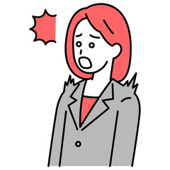 驚くスーツの女性