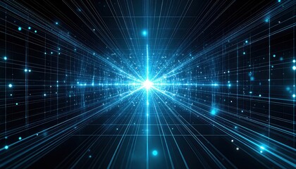 Futuristic Light Burst in Digital Space