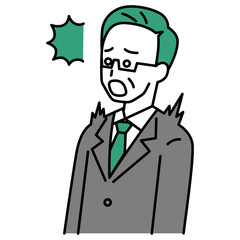 驚く中年のスーツの男性