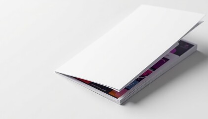 Close-up of a folded flap, stark white setting , isolated, crease, photography