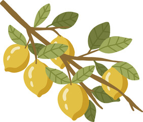 Lemon Clipart Set – Citrus Fruit, Branches & Baskets