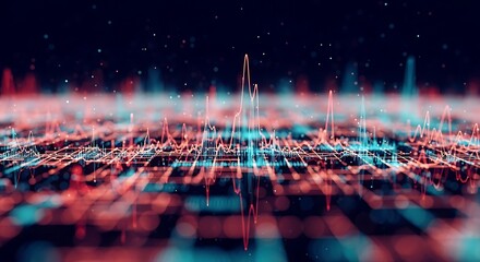 Abstract graphical representation of data trends.