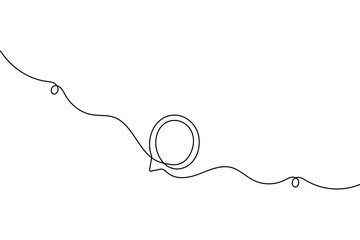 Obraz premium Speech bubble outline minimalist one line art vector isolated drawing for modern design 