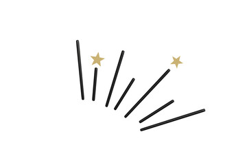 pencils in a circle, star, black, PNG