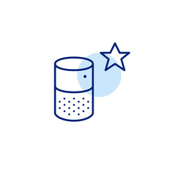 Trusted smart speaker. Premium virtual assistant. Pixel perfect, editable stroke vector icon