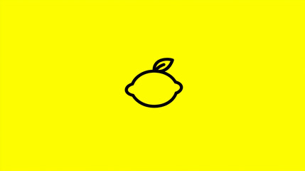 Minimalist Lemon Icon, Line - Art Design for Citrus - Themed Branding