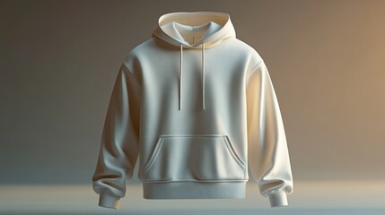 Studio shot of a blank cream hoodie