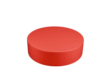 red plastic box,  podium, Black podium, white