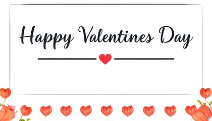 A Valentine's Day greeting card with red hearts and flowers