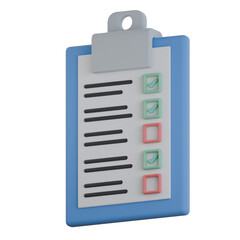 Compliance Checklist 3D Icon Colorful Style
