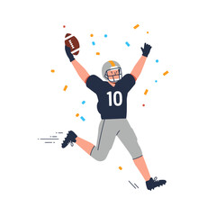 Football Victory Celebration with Confetti