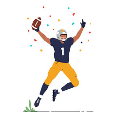Vector American Football Player Celebrating Victory © Jonmart