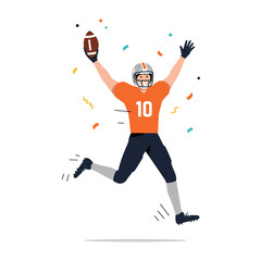 Touchdown Celebration: Football Player in Vector Style © Jonmart