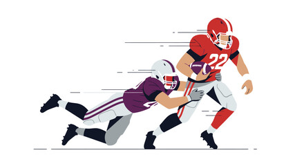 Obraz premium American Football Action: Running Back vs. Tackle