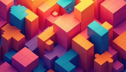 Obraz premium Geometric abstract shapes, endlessly repeating in vibrant color , seamless geometric, tileable geometric, geometric