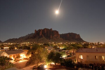 Desert Mountain at Night