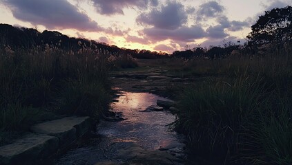 Evening River Reflection