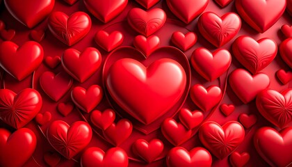 A vibrant, 3D heart pattern