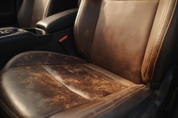 Leather Car Seat Closeup