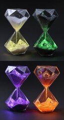 Colorful Hourglasses Decorative Still Life