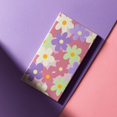 Floral Notebook on Colorful Background