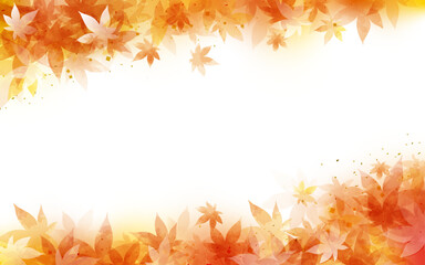 秋の紅葉の和風背景イラスト