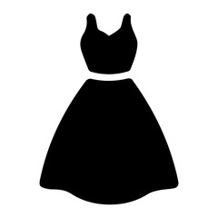 Wedding dress icon with transparent background in black and white style
