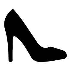 Wedding heels icon with transparent background in black and white style

