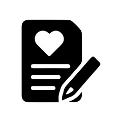 Wedding vow icon with transparent background in black and white style
