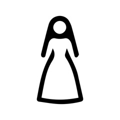 Bride icon with transparent background in black and white style
