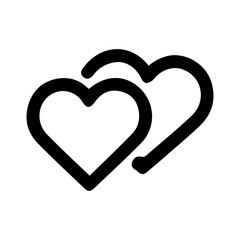 Heart shape wedding icon with transparent background in black and white style
