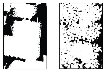 Black background, grunge texture design. Dirty and scratched background. Abstract grunge texture isolated on white background.