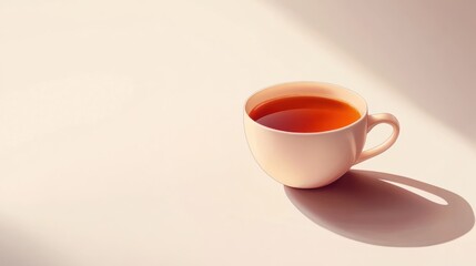 Fototapeta premium Cream Teacup, Sunlight, Minimalist Still Life