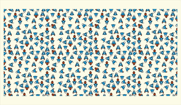 Seamless rocket patterns, illustration for wrapping paper and scrapbooking, tshirt kids etc.