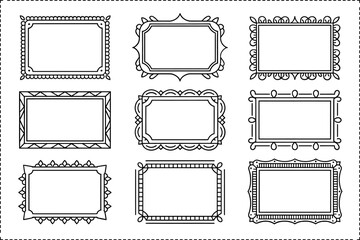 Decorative frame collection, classic border set, elegant invitation design, unique creative vector illustration for crafts