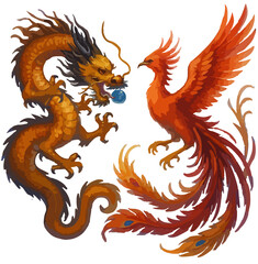 Dragon and phoenix harmony