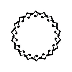 Music note icon silhouette vector, Musical notes icon. musical notes