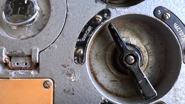 Left To Right Closeup Of Russian Electronics Control Panel