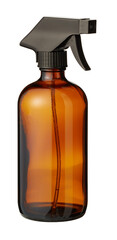 Brown plastic spray bottle cut out isolated transparent background