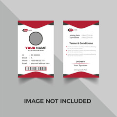 Id card red geometric company design | Premium Vector
