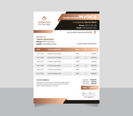 Creative business invoice template in a4 size | Premium Vector