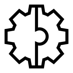 Puzzle Mechanism Line Icon
