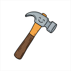 cute hammer illustration vector simple flat style