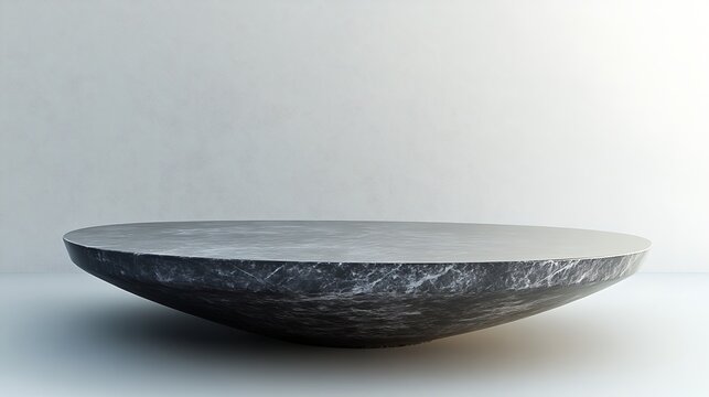 Step platform styled like a hovering disc