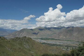 the village sits in the river valley on the tibetan plateau, the highest on earth