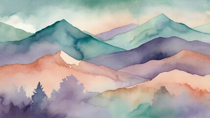 Design abstract landscapes with blended watercolors