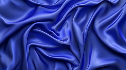 Fototapeta premium Rich Blue Silk Fabric Draped Luxuriously